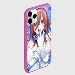 Чехол iPhone 11 Pro матовый Мику Накано арт, цвет: 3D-фиолетовый — фото 2