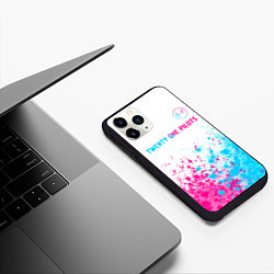 Чехол iPhone 11 Pro матовый Twenty One Pilots Neon Gradient, цвет: 3D-черный — фото 2