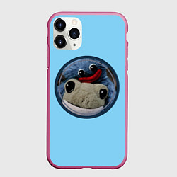 Чехол iPhone 11 Pro матовый Хагги Вагги с лягушкой, цвет: 3D-малиновый