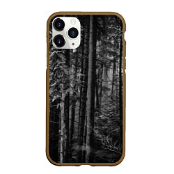 Чехол iPhone 11 Pro матовый Темный жуткий лес, цвет: 3D-коричневый