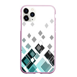 Чехол iPhone 11 Pro матовый Geometric pattern Геометрический узор ромбы, цвет: 3D-розовый