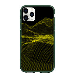 Чехол iPhone 11 Pro матовый Каркасный Пейзаж Горы, цвет: 3D-темно-зеленый