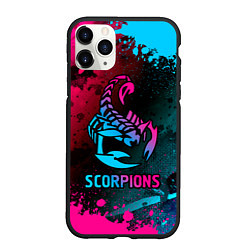 Чехол iPhone 11 Pro матовый Scorpions Neon Gradient, цвет: 3D-черный