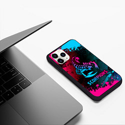 Чехол iPhone 11 Pro матовый Scorpions Neon Gradient, цвет: 3D-черный — фото 2