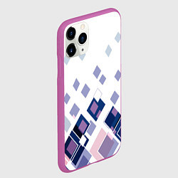 Чехол iPhone 11 Pro матовый Геометрический узор в бело-синий тонах, цвет: 3D-фиолетовый — фото 2