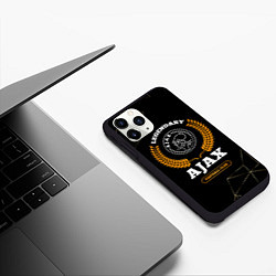 Чехол iPhone 11 Pro матовый Лого Ajax и надпись Legendary Football Club на тем, цвет: 3D-черный — фото 2