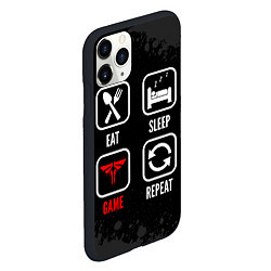 Чехол iPhone 11 Pro матовый Eat, Sleep, The Last Of Us, Repeat, цвет: 3D-черный — фото 2