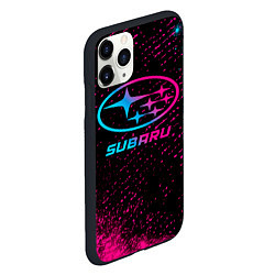 Чехол iPhone 11 Pro матовый Subaru Neon Gradient FS, цвет: 3D-черный — фото 2