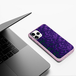 Чехол iPhone 11 Pro матовый Marble texture purple green color, цвет: 3D-розовый — фото 2