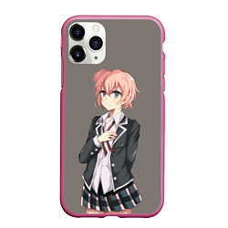 Чехол iPhone 11 Pro матовый Юи Юигахама OreGairu, цвет: 3D-малиновый