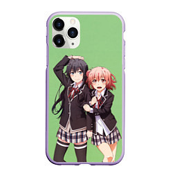 Чехол iPhone 11 Pro матовый Юи и Юкино OreGairu, цвет: 3D-светло-сиреневый