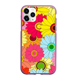 Чехол iPhone 11 Pro матовый CHAMOMILE CHRYSANTHEMUMS, цвет: 3D-фиолетовый