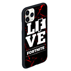 Чехол iPhone 11 Pro матовый Fortnite Love Классика, цвет: 3D-черный — фото 2