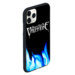 Чехол iPhone 11 Pro матовый Bullet For My Valentine Blue Fire, цвет: 3D-черный — фото 2