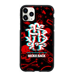 Чехол iPhone 11 Pro матовый Nickelback Rock Glitch, цвет: 3D-черный
