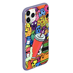 Чехол iPhone 11 Pro матовый Fast food pattern Pop art Fashion trend, цвет: 3D-серый — фото 2