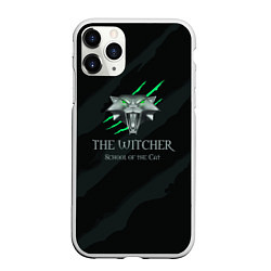 Чехол iPhone 11 Pro матовый The Witcher School of the Cat, цвет: 3D-белый