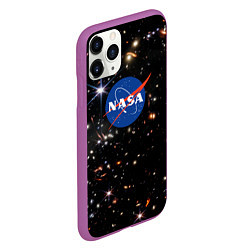 Чехол iPhone 11 Pro матовый Самое четкое изображение ранней Вселенной NASA Лог, цвет: 3D-фиолетовый — фото 2