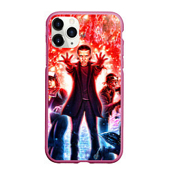 Чехол iPhone 11 Pro матовый Stranger Things Странные Дела, цвет: 3D-малиновый