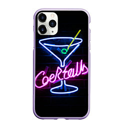Чехол iPhone 11 Pro матовый Неоновый коктейль - Розовый