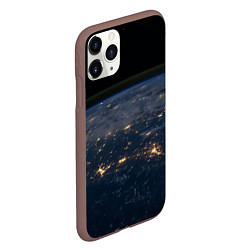 Чехол iPhone 11 Pro матовый Земля из космоса - Жёлтый, цвет: 3D-коричневый — фото 2