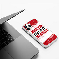Чехол iPhone 11 Pro матовый Fallout: красные таблички Best Player и Ultimate, цвет: 3D-белый — фото 2