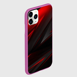 Чехол iPhone 11 Pro матовый Red and Black Geometry, цвет: 3D-фиолетовый — фото 2