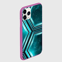 Чехол iPhone 11 Pro матовый Космические соты, цвет: 3D-фиолетовый — фото 2