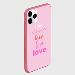 Чехол iPhone 11 Pro матовый Love love!, цвет: 3D-малиновый — фото 2