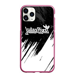 Чехол iPhone 11 Pro матовый Judas Priest metal, цвет: 3D-малиновый