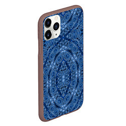 Чехол iPhone 11 Pro матовый Gray blue ethnic arabic ornament, цвет: 3D-коричневый — фото 2