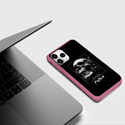 Чехол iPhone 11 Pro матовый Skull with inscriptions, цвет: 3D-малиновый — фото 2