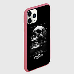 Чехол iPhone 11 Pro матовый Skull with inscriptions, цвет: 3D-малиновый — фото 2