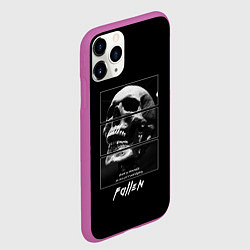 Чехол iPhone 11 Pro матовый Skull with inscriptions, цвет: 3D-фиолетовый — фото 2