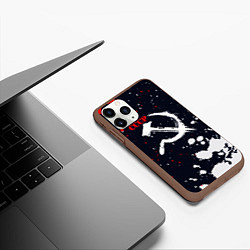 Чехол iPhone 11 Pro матовый СОВЕТСКИЙ СОЮЗ - СЕРП И МОЛОТ - КРАСКА, цвет: 3D-коричневый — фото 2