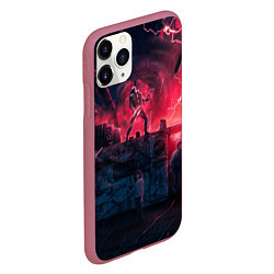 Чехол iPhone 11 Pro матовый Очень странные дела 4: Vecna season, цвет: 3D-малиновый — фото 2