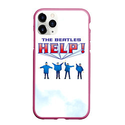 Чехол iPhone 11 Pro матовый The Beatles Help!, цвет: 3D-малиновый