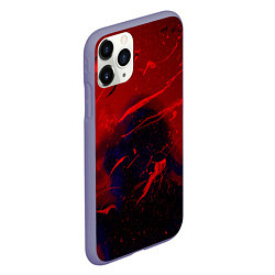 Чехол iPhone 11 Pro матовый Абстрактная краски и фигура - Красный, цвет: 3D-серый — фото 2