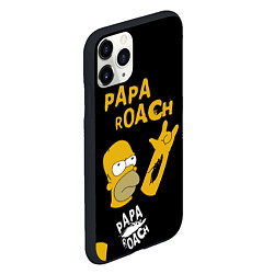 Чехол iPhone 11 Pro матовый Papa Roach, Гомер Симпсон, цвет: 3D-черный — фото 2