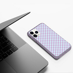 Чехол iPhone 11 Pro матовый Светлые голубые узоры, цвет: 3D-серый — фото 2