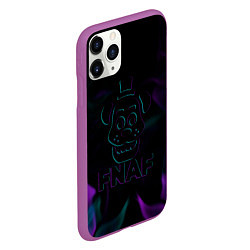 Чехол iPhone 11 Pro матовый Five Nights At Freddys - пламя neon, цвет: 3D-фиолетовый — фото 2