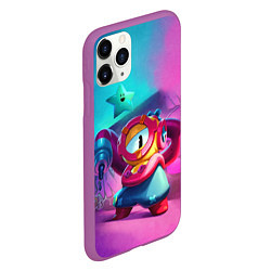 Чехол iPhone 11 Pro матовый Отис Бравл Старс, цвет: 3D-фиолетовый — фото 2