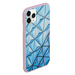 Чехол iPhone 11 Pro матовый Абстрактная киберпанк броня - Голубой, цвет: 3D-розовый — фото 2
