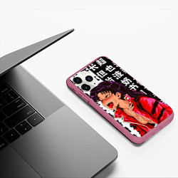 Чехол iPhone 11 Pro матовый Мисато Кацураги AHEGAO EVA, цвет: 3D-малиновый — фото 2