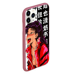 Чехол iPhone 11 Pro матовый Мисато Кацураги AHEGAO EVA, цвет: 3D-малиновый — фото 2