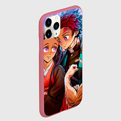 Чехол iPhone 11 Pro матовый Клинок рассекающий демонов - Все в сборе, цвет: 3D-малиновый — фото 2