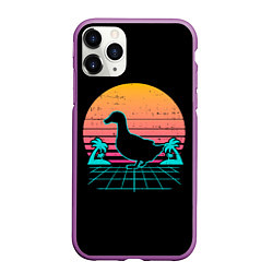 Чехол iPhone 11 Pro матовый Ретро утка, цвет: 3D-фиолетовый