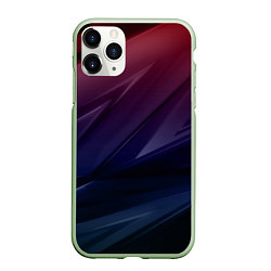 Чехол iPhone 11 Pro матовый Geometry violet dark, цвет: 3D-салатовый