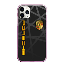 Чехол iPhone 11 Pro матовый PORSCHE : ГЕОМЕТРИЧЕСКИЕ ЛИНИИ, цвет: 3D-розовый