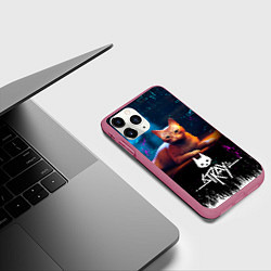 Чехол iPhone 11 Pro матовый Stray Cat: Бродячий Кот, цвет: 3D-малиновый — фото 2